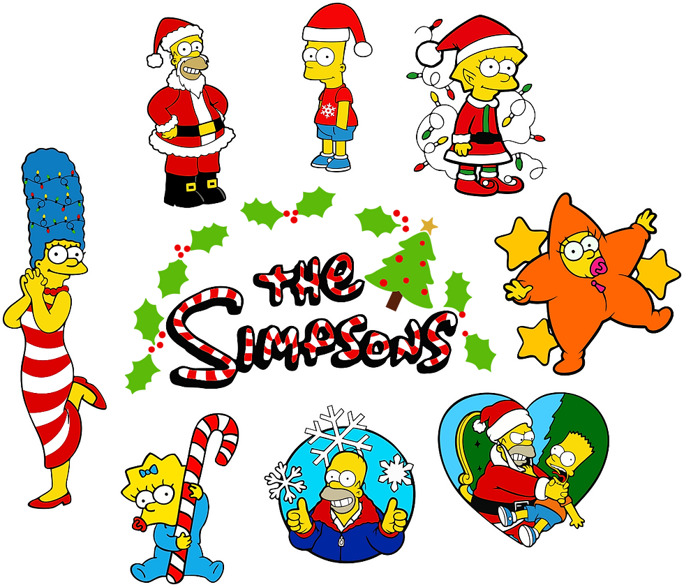 The Simpsons x6 - Christmas - Layered Vector - Digital Files