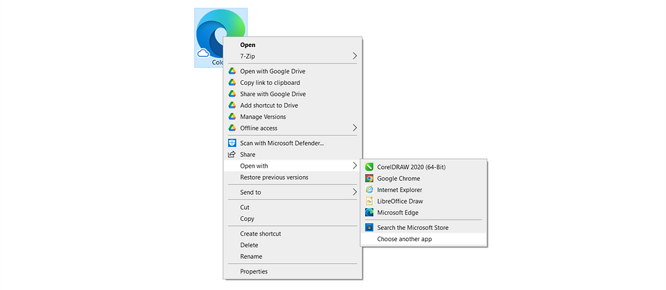 image explains how to use "open With" in windows