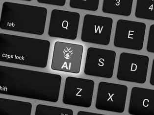 Laptop keyboard with AI key illuminated | Ultrabrand