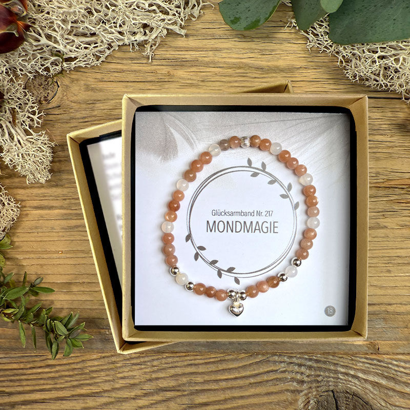 Edelstein Armband, Mondstein, Achat