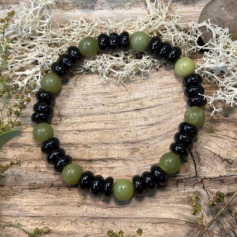 Miniaturbild: Edelstein Armband (Serpentin, Turmalin)