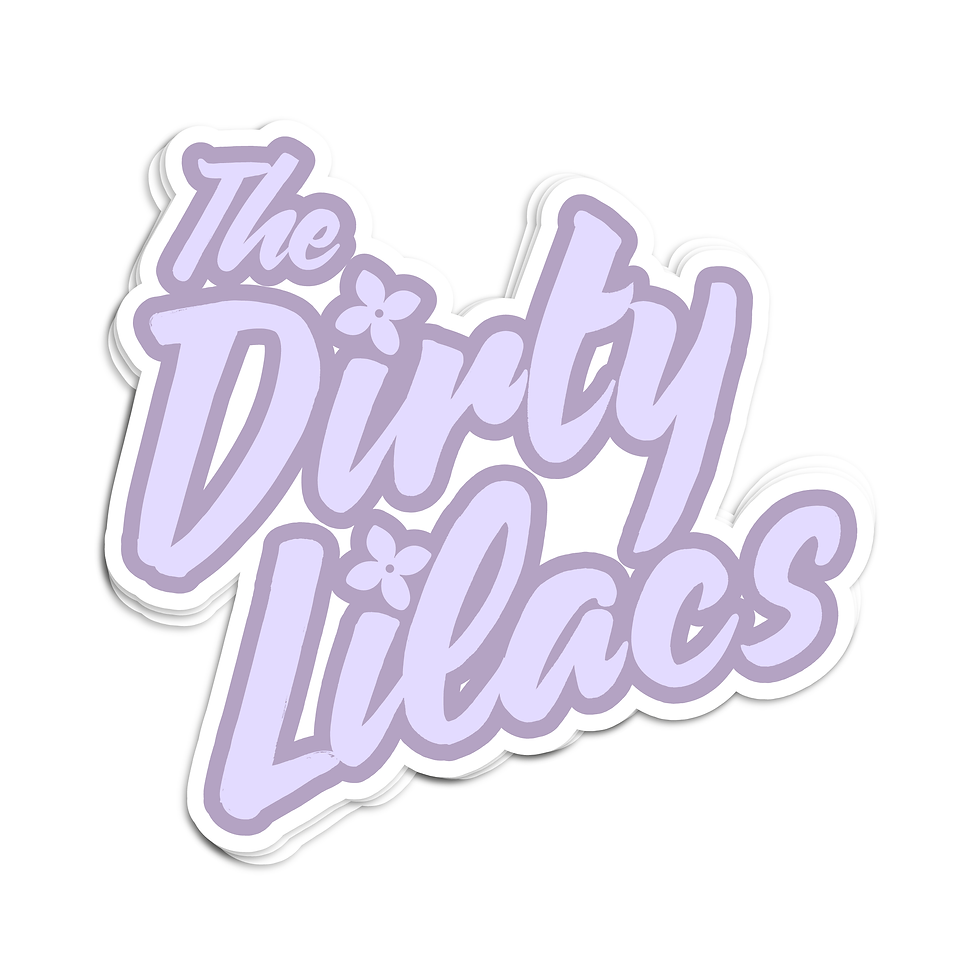 The Dirty Lilacs Sticker-Mock Up