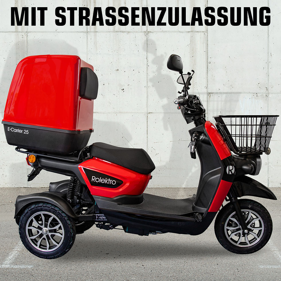 Miniaturbild: Rolektro E-Carrier 25 V.2 Blei-Gel, Rot, mit XXL-Koffer