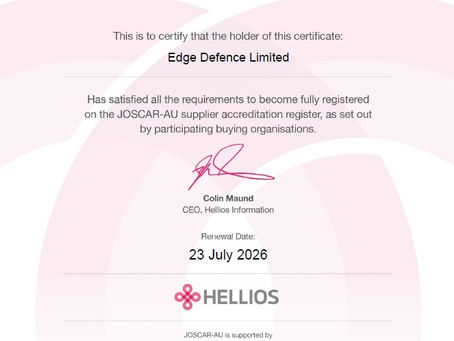 EDGE Defence Joins JOSCAR-AU: Strengthening Defence Industry Compliance Across Australia and New Zealand
