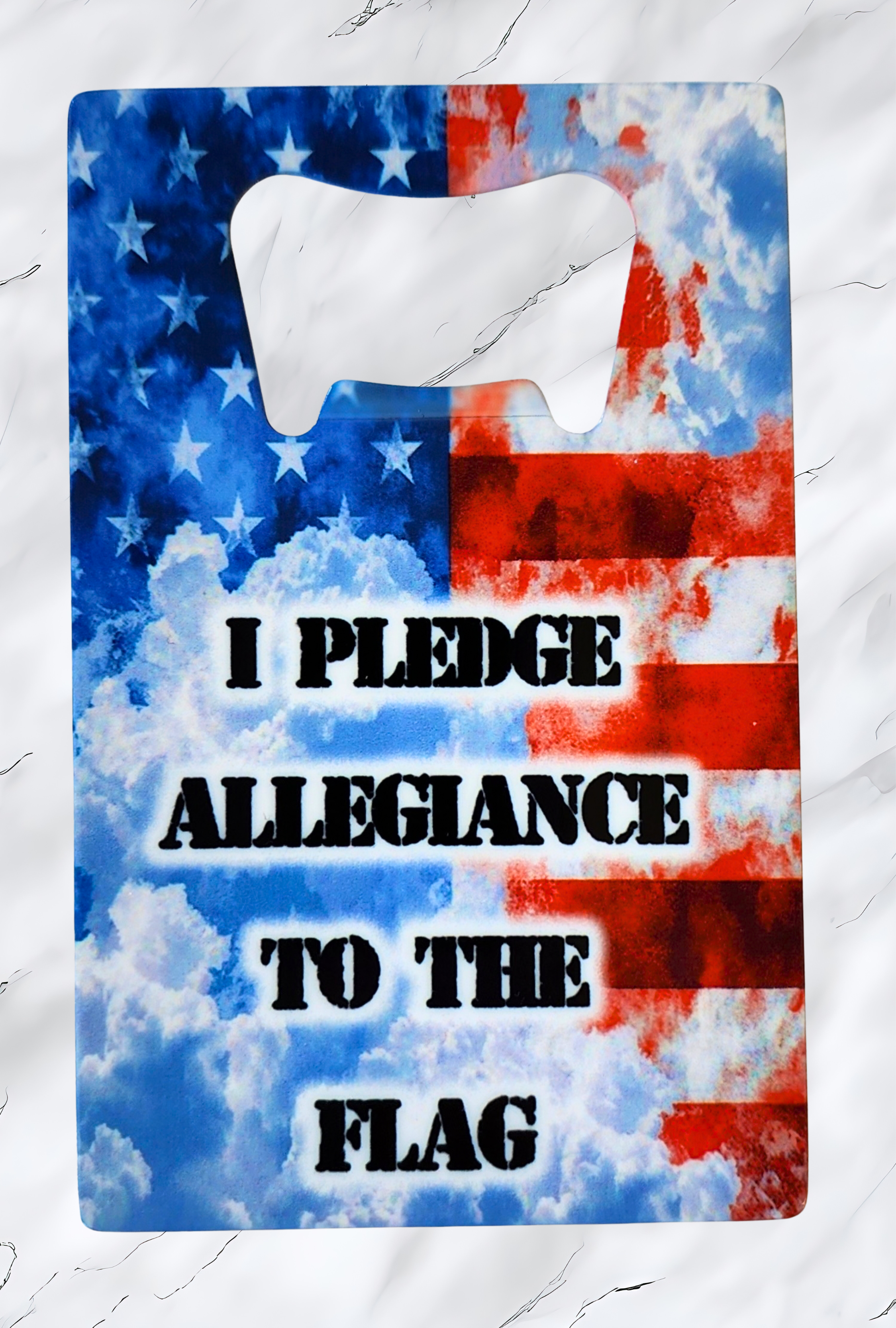 I Pledge Allegiance – American Flag Steel Bottle Opener