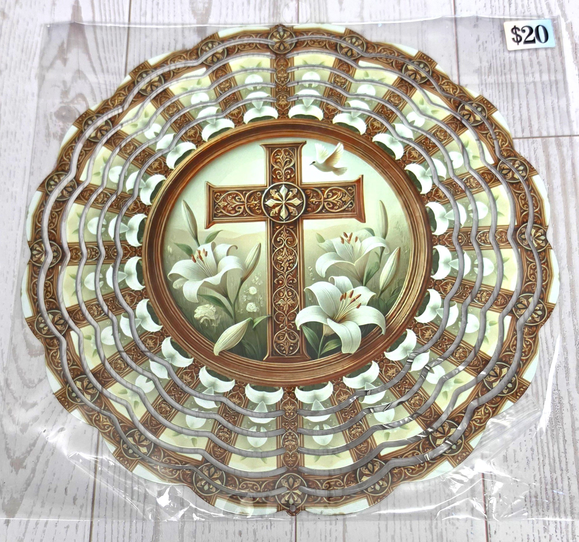 Easter Lily Cross – 8-Inch Wind Spinner