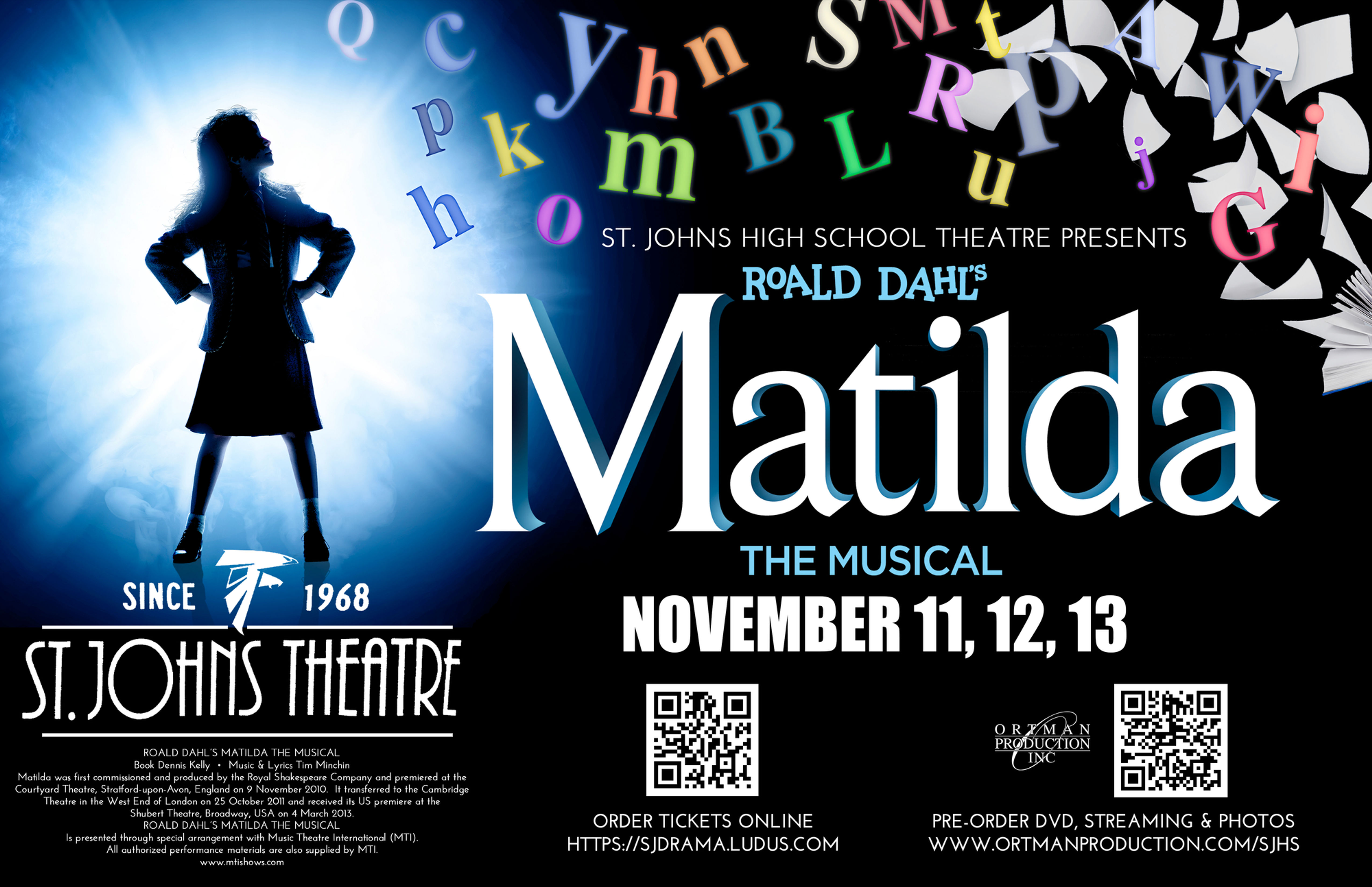 2022 SJHS Theatre "Matilda" - DVD Only