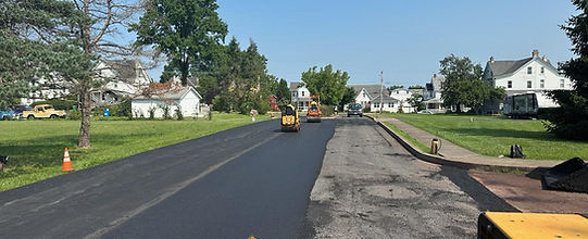 Private road being asphalt paved