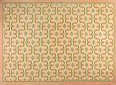 A vintage image depicting a vintage dhurrie based on a carpet.