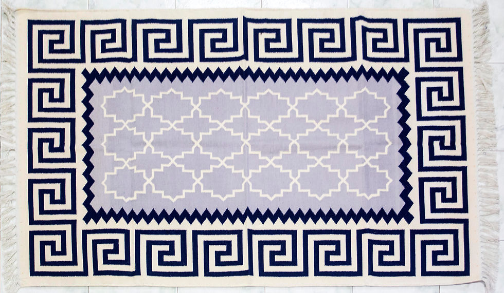 Thumbnail: Nasha: Handwoven cotton dhurrie