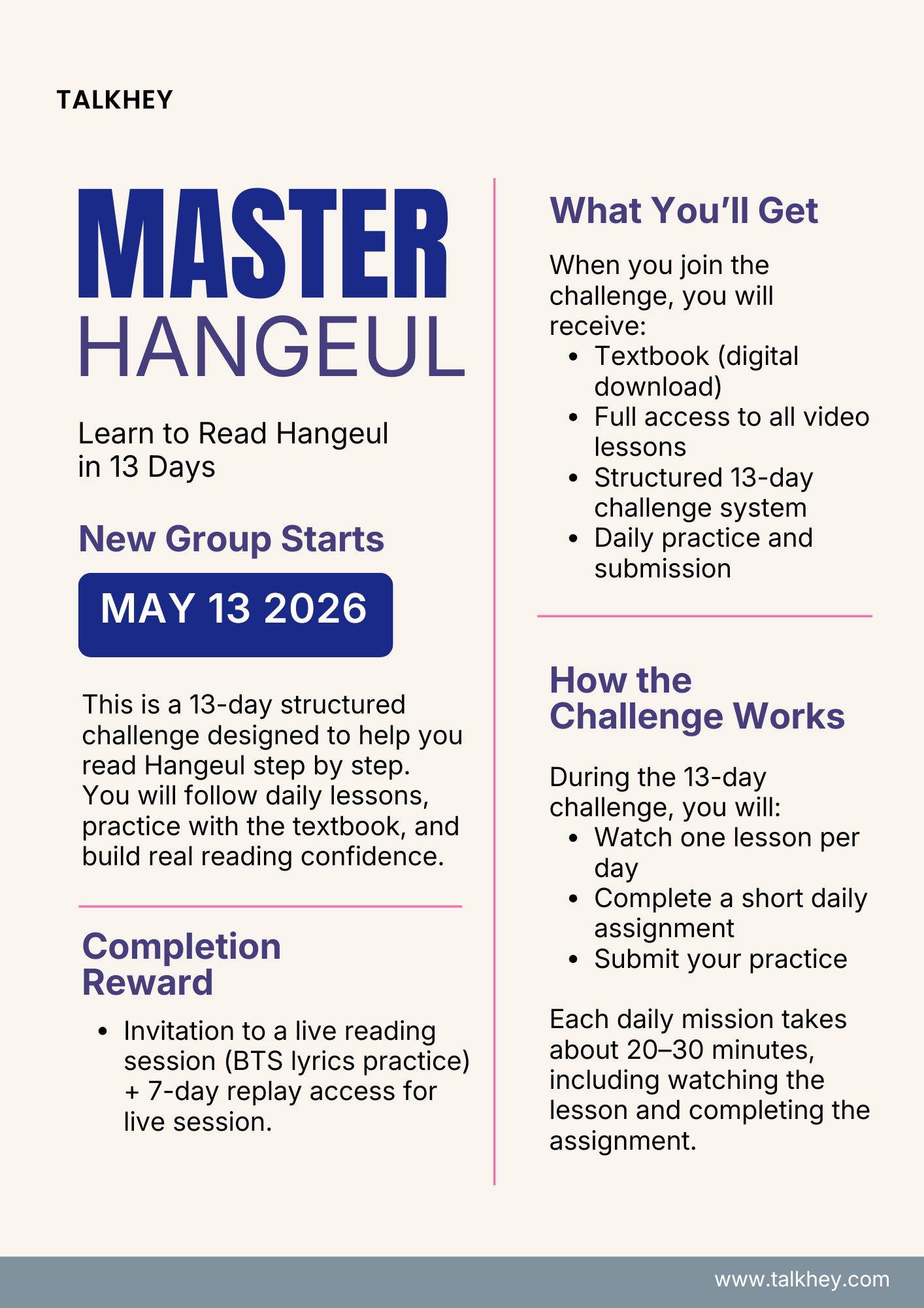 Master Hangeul Challenge - May 2026