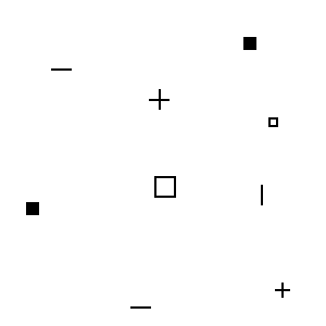 Line and Shape Pattern Black