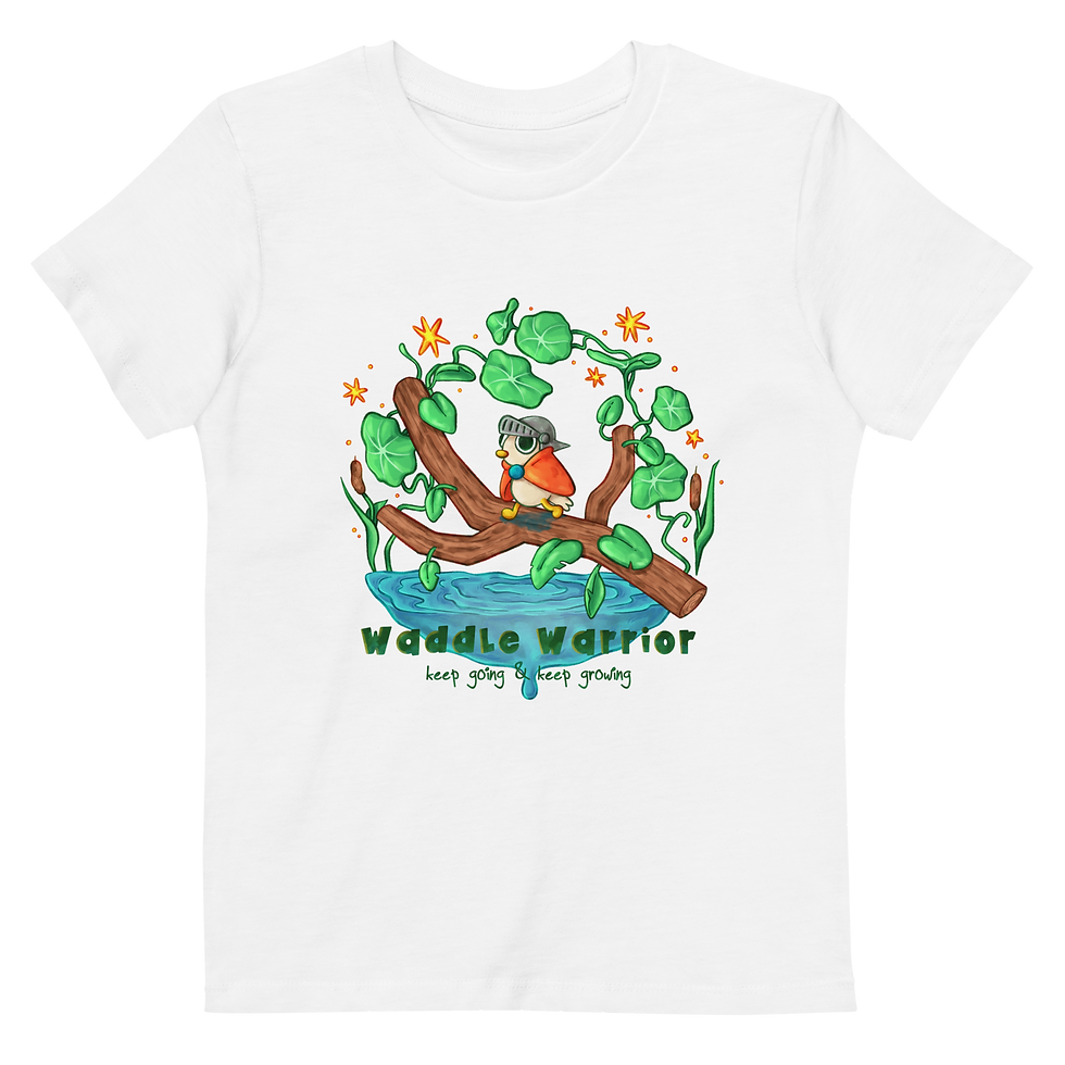 Thumbnail: Waddle Warrior Motivational Duck - Unisex Children T-Shirt