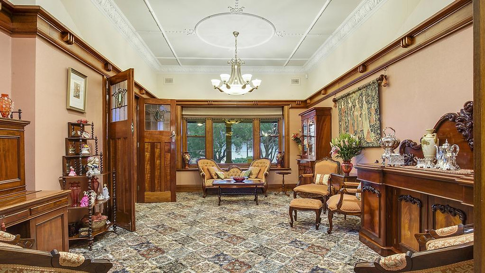Period features are retained in the house overlooking the beach reserve.