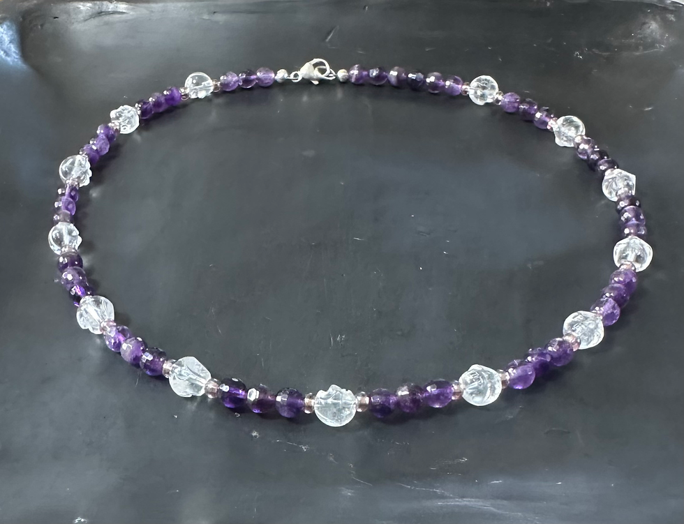 Thumbnail: 13 Quartz Skull Necklace