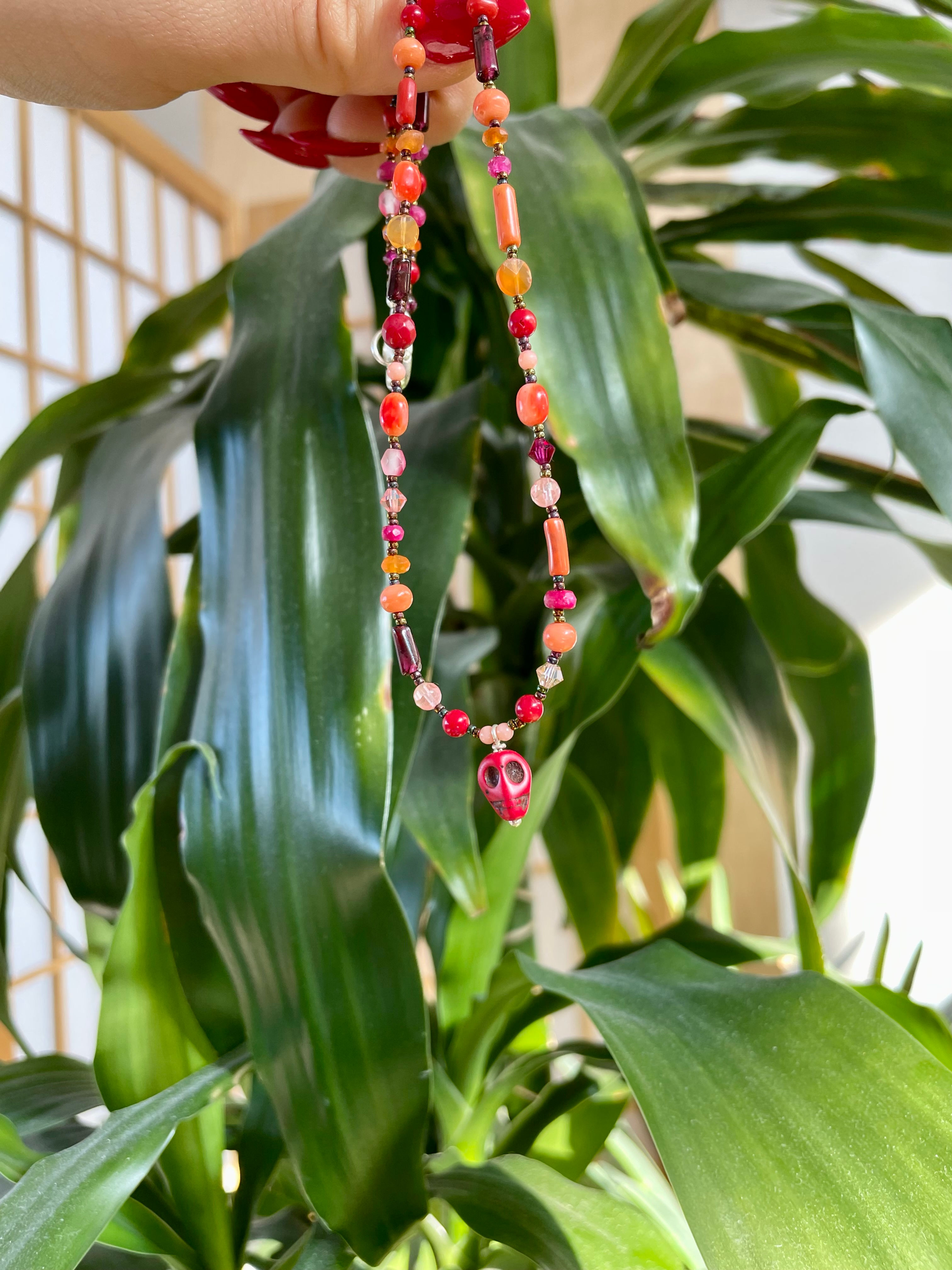 Baby Skull Choker Red