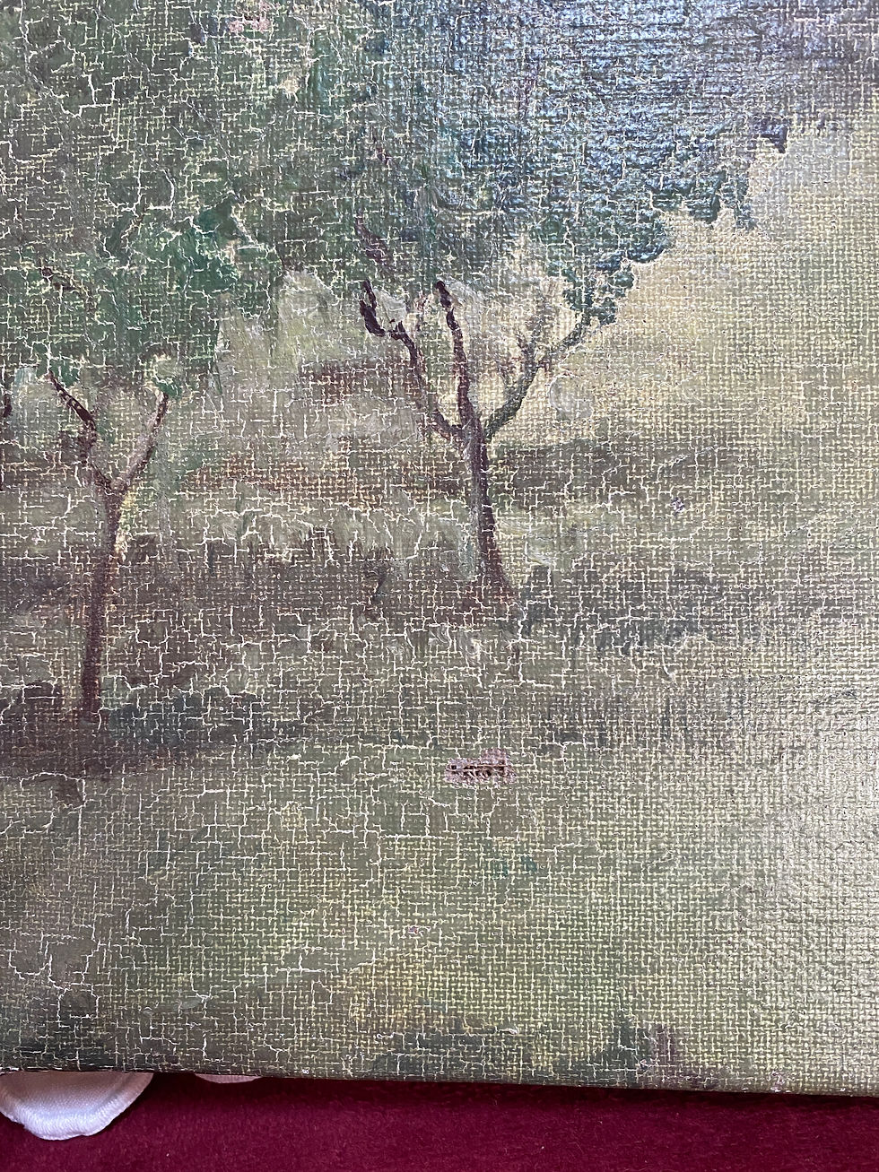 Miniature : Huile sur toile "château" de 1958