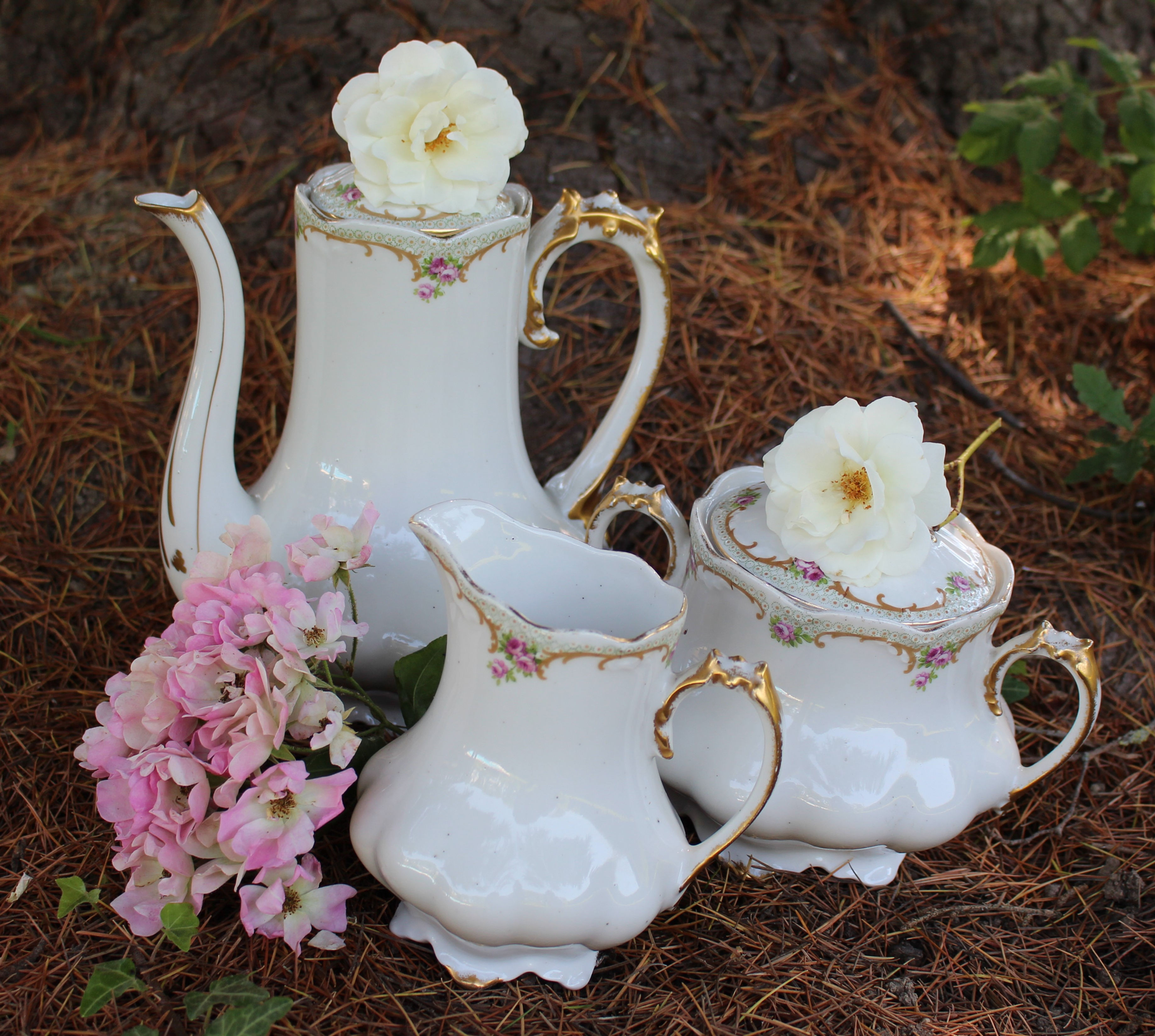 Service à café en porcelaine de Limoges