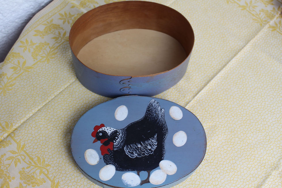 Miniature : Boîte en bois "shaker" peinte à la main