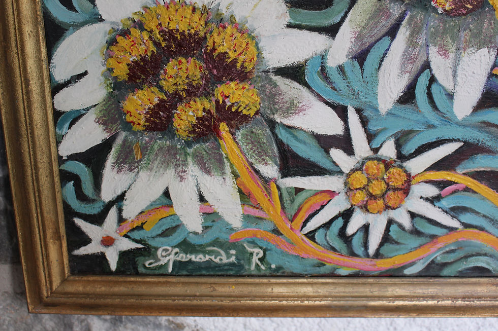 Miniature : Huile sur toile "fleurs de porcelaine"