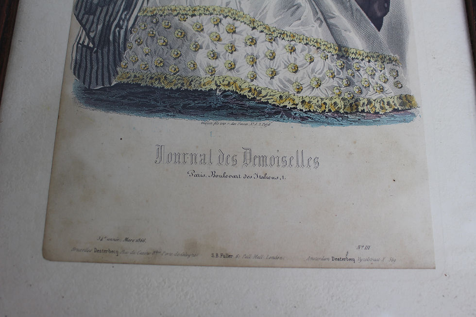Miniature : Grande illustration de mode encadrée XIXème siècle