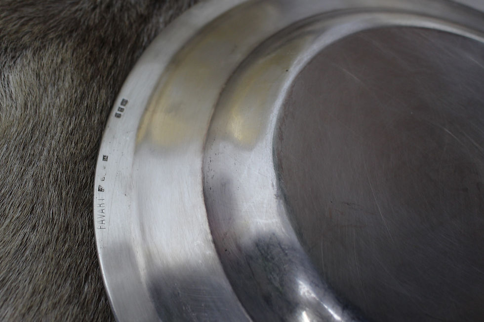 Miniature : Plat rond creux en métal argenté "Poccardi"