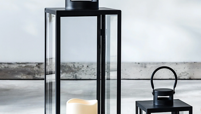 SCHWARZE LATERNE "BLACK ELEGANCE"