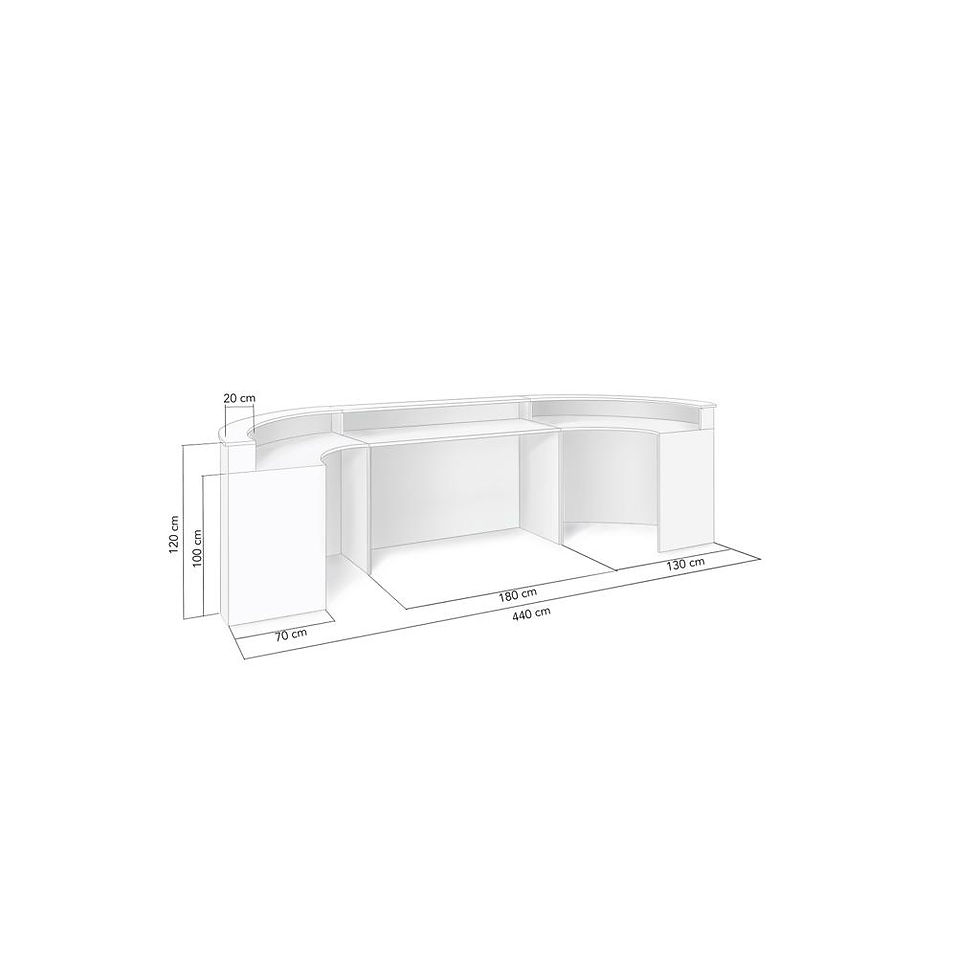 Miniaturbild: WHITE BAR CURVED