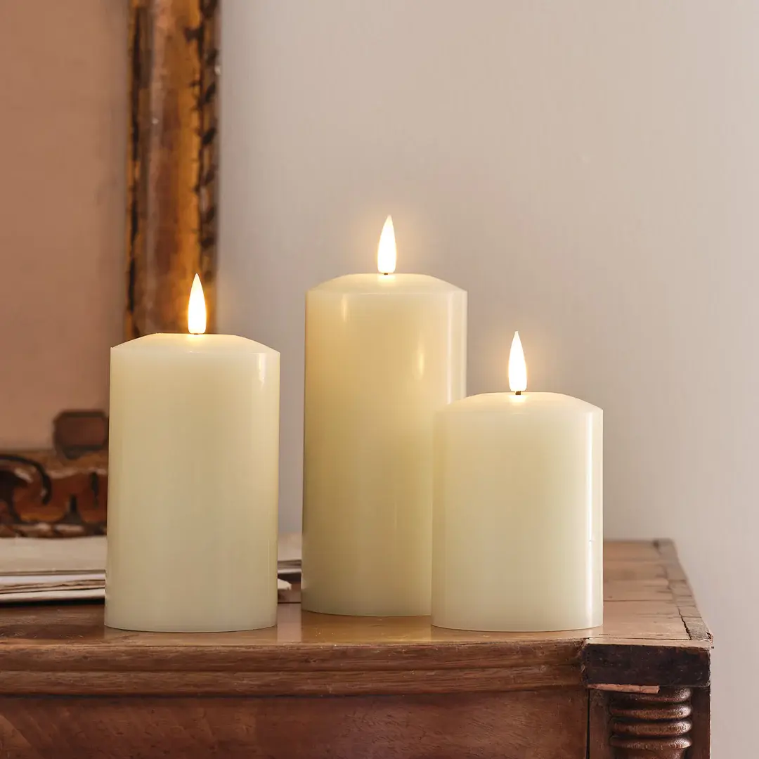 LED KERZE LUXURY 3ER-SET - MIT FERNBEDIENUNG