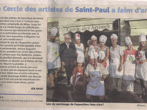 Le Cercle des Artistes de Saint Paul : publication Nice Matin