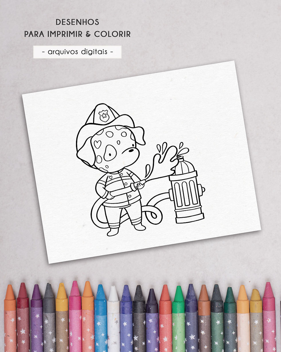 Miniatura: Bombeiros | Para colorir