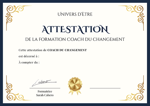 Attestation Coach du changement