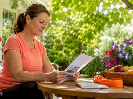 Patient reviewing surgery preparation guide at home