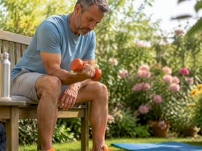 Man doing forearm wrist curl exercise