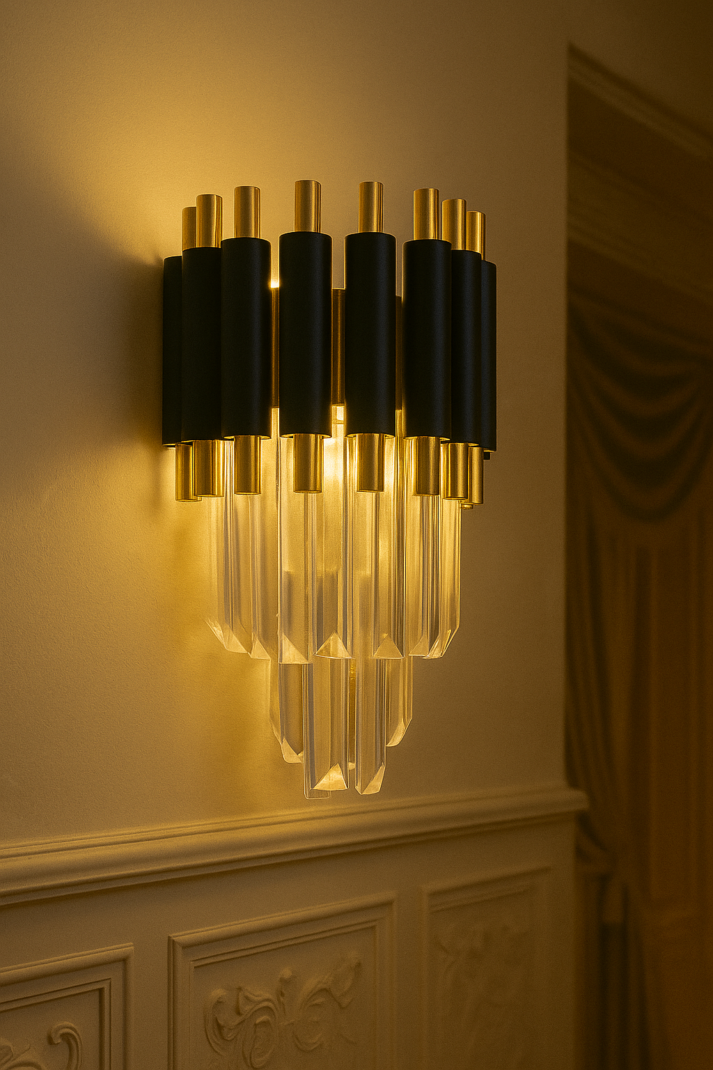 “Regalia Noir Crystal Wall Scone