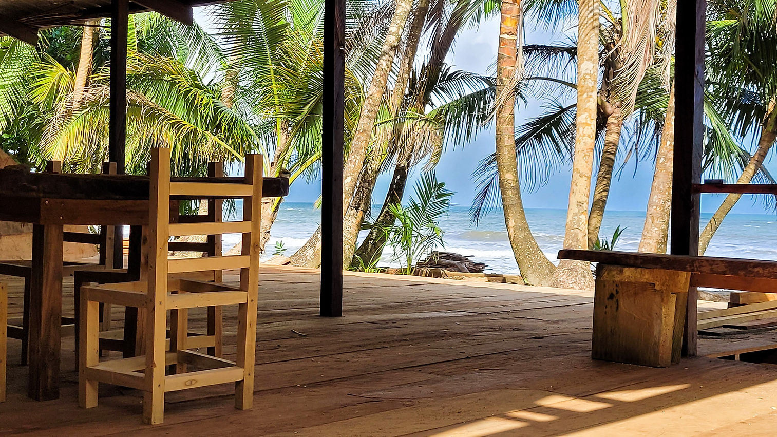 View from social area at Camaroncito EcoResort and Beach