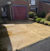 concrete drive after cleaning