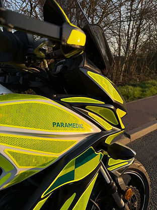 close up of paramedic motor bike for fast response