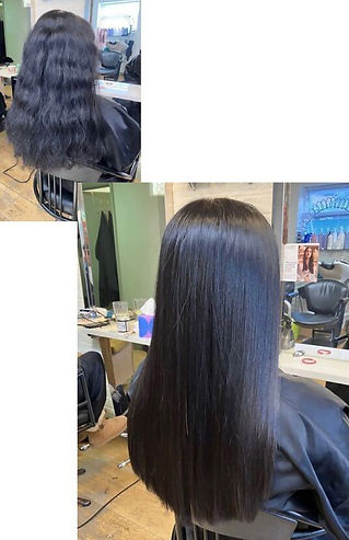 Loui Hair before and after smoothing treatment