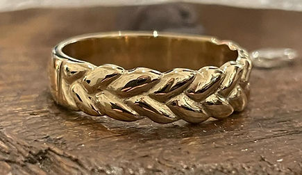 gold braided design bespoke ring