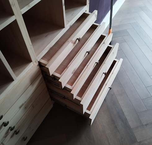 multiple drawers fanned out