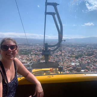 View from the Teleferico on the way up to Monumneto Cristo de la COncordia