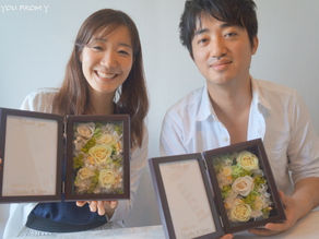 新郎新婦様、フォトフレームレッスン