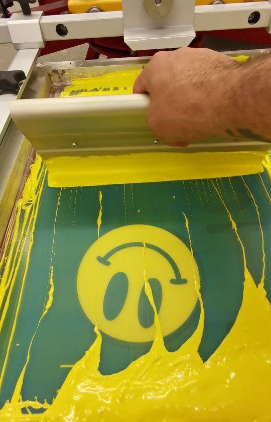 Screentryck med smiley bild