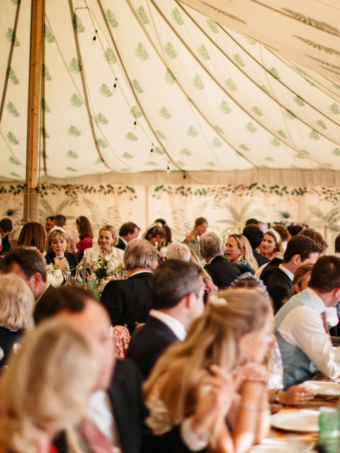 Marquee wedding dining set up