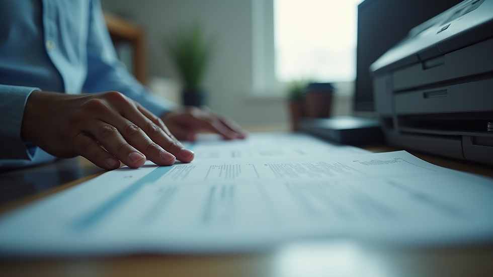 Close-up of digital mailroom scanning incoming documents