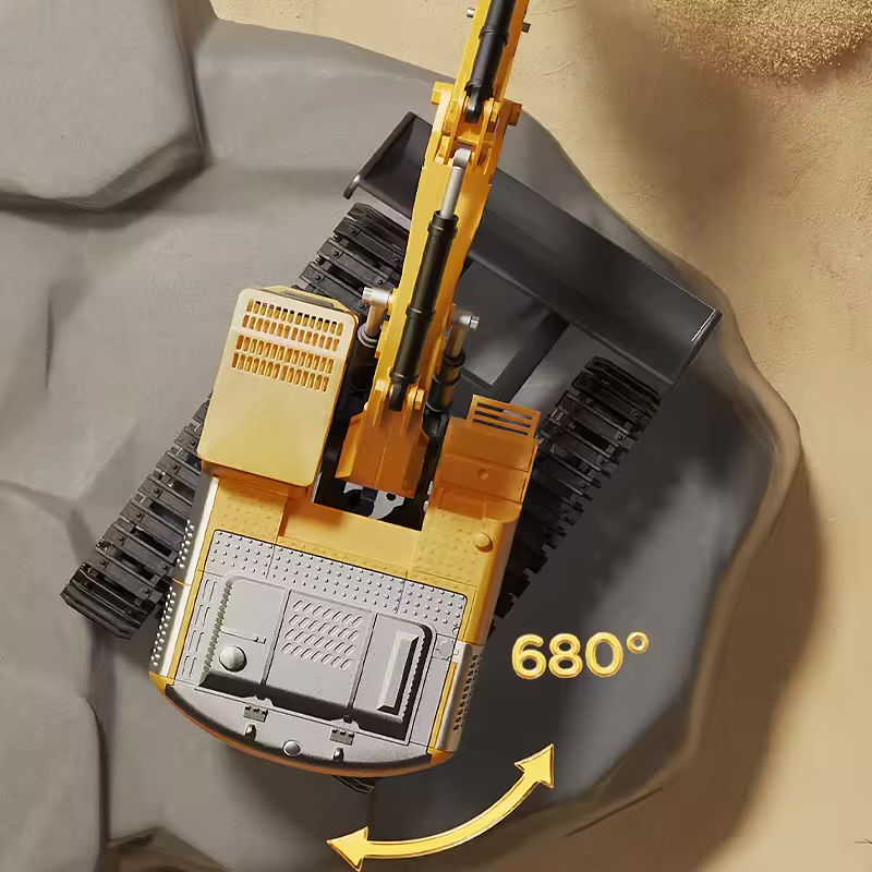 Thumbnail: Remote Control Excavator Toy Car With Lights Sound Effect Electric Excavator