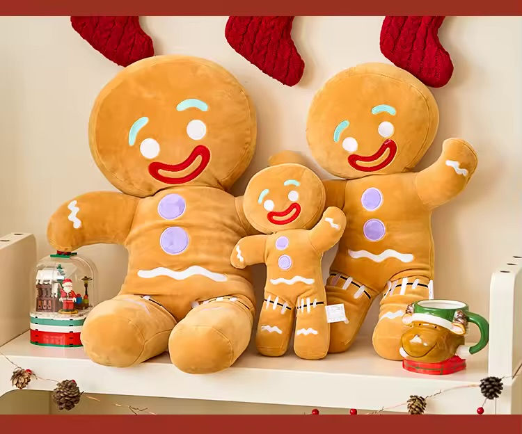 Thumbnail: Gingerbread Man Plushy Cookie Doll Soft Cuddly Pillow Christmas Gift Decor