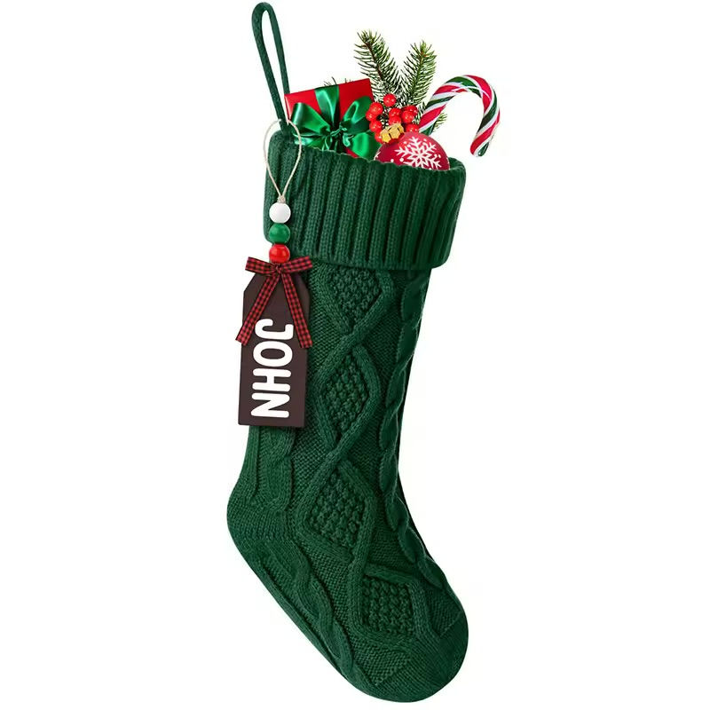 Thumbnail: Christmas Socks Stocking Knitted Personalized Customize Gift