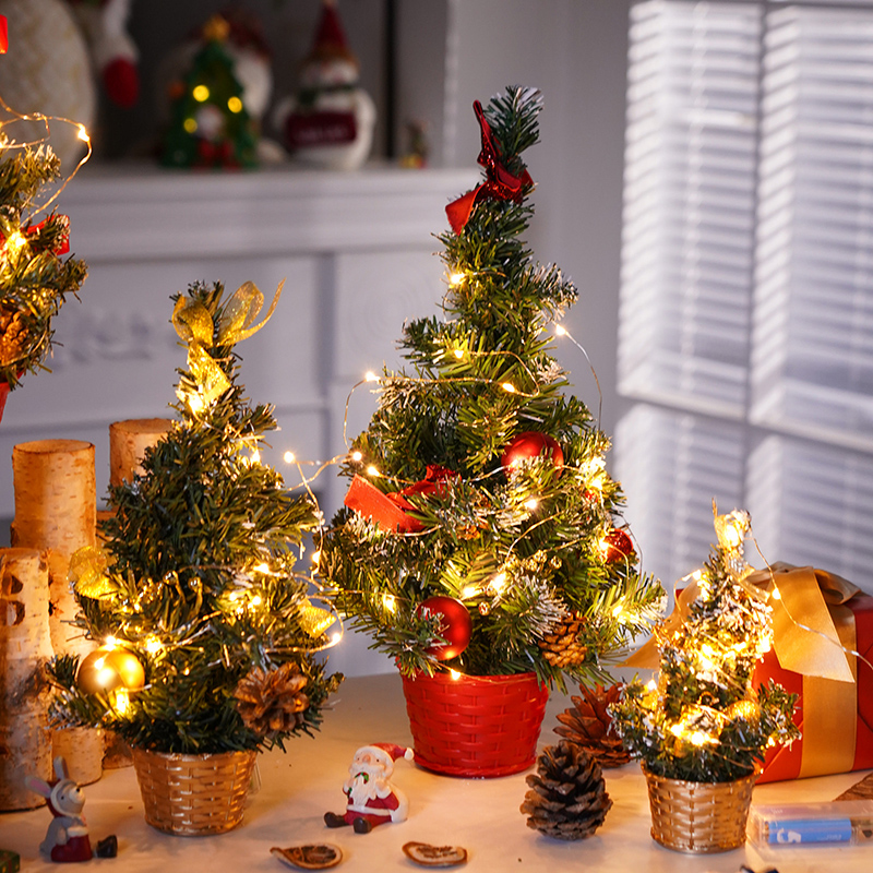 Thumbnail: 20/30/40cm Christmas Tree Home Bedroom Party Decorations  Artificial Lights